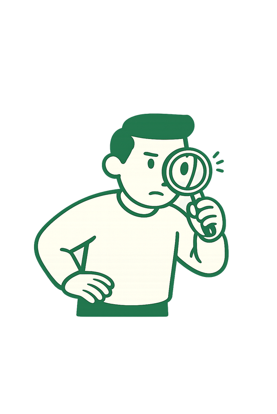 Joe inspecting with magnifying glass